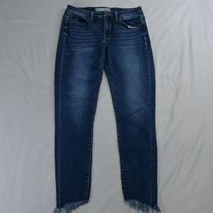 Buckle 29 Stella Mid Rise Ankle Skinny Medium Raw Hem Stretch Denim Womens Jeans